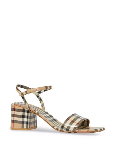 burberry vintage check and patent leather sandals|burberry flip flops for women.